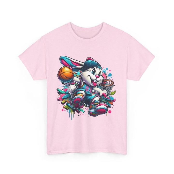 Basketball Bunny Boy Unisex Heavy Cotton Tee - Cardinal Red - S - Basketball Bunny Boy Unisex Heavy Cotton Tee - Tatoo Tee