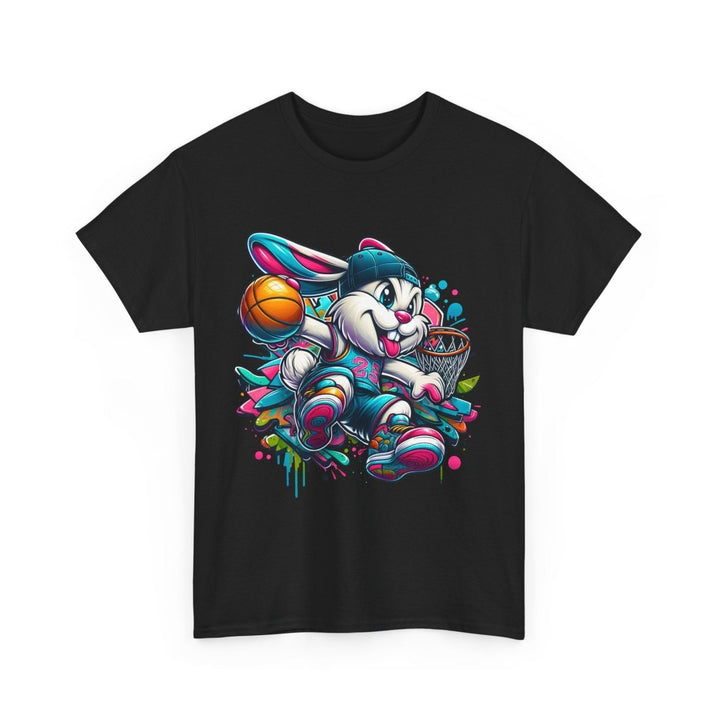 Basketball Bunny Boy Unisex Heavy Cotton Tee - Cardinal Red - S - Basketball Bunny Boy Unisex Heavy Cotton Tee - Tatoo Tee