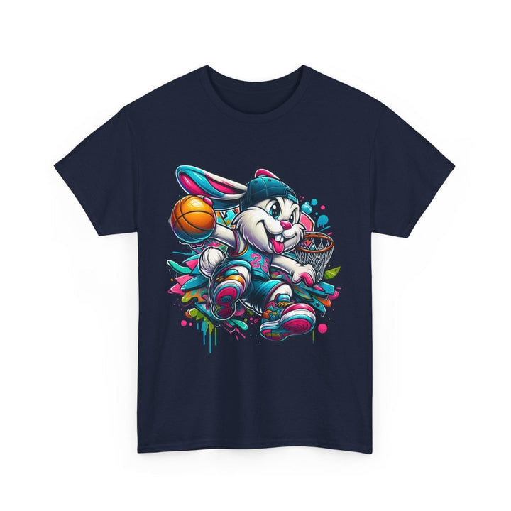 Basketball Bunny Boy Unisex Heavy Cotton Tee - Cardinal Red - S - Basketball Bunny Boy Unisex Heavy Cotton Tee - Tatoo Tee