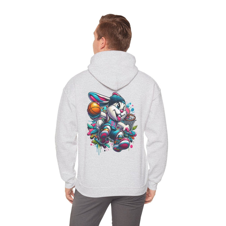 Basketball Bunny Boy Unisex Hoodie - Ash - S - Basketball Bunny Boy Unisex Hoodie - Tatoo Tee
