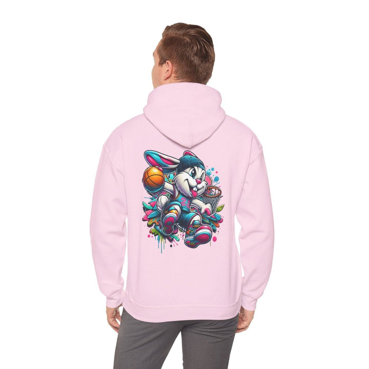 Basketball Bunny Boy Unisex Hoodie - Light Pink - S - Basketball Bunny Boy Unisex Hoodie - Tatoo Tee
