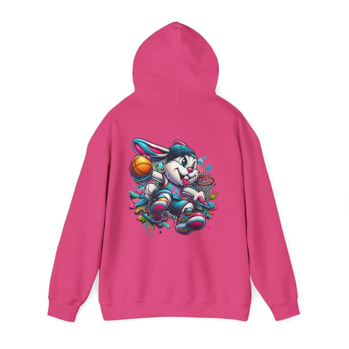 Basketball Bunny Boy Unisex Hoodie - Red - S - Basketball Bunny Boy Unisex Hoodie - Tatoo Tee