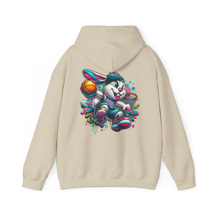 Basketball Bunny Boy Unisex Hoodie - Red - S - Basketball Bunny Boy Unisex Hoodie - Tatoo Tee