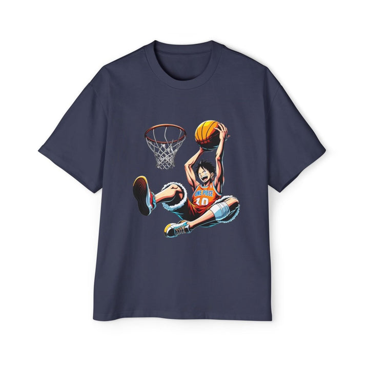 Basketball Graphic T-Shirt, Men's Oversized Tee for Sports Fans, Streetwear - S - Midnight Blue - Basketball Graphic T-Shirt, Men's Oversized Tee for Sports Fans, Streetwear - Tatoo Tee