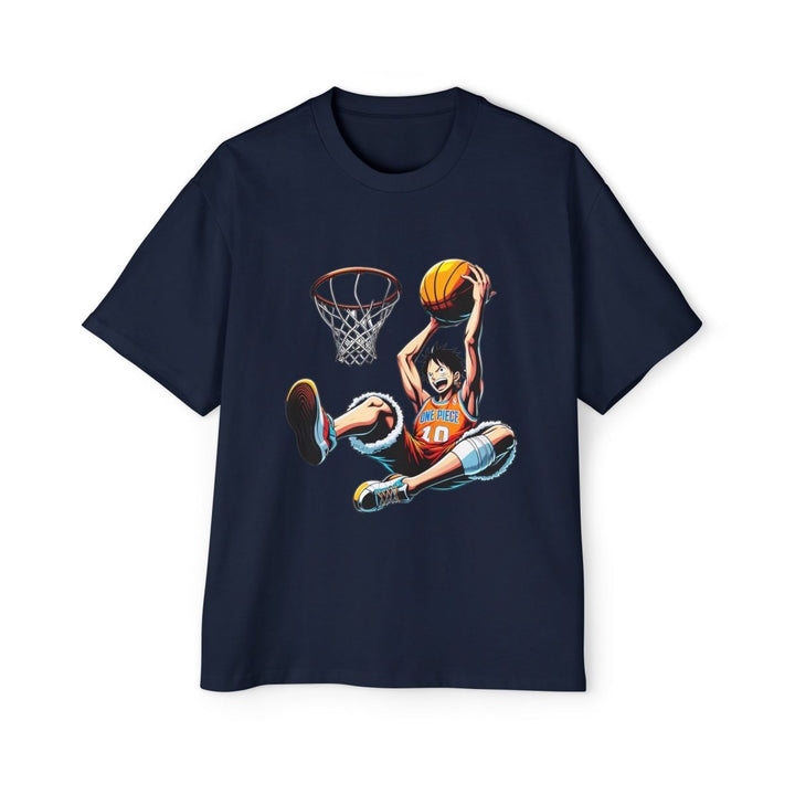 Basketball Graphic T-Shirt, Men's Oversized Tee for Sports Fans, Streetwear - S - Midnight Blue - Basketball Graphic T-Shirt, Men's Oversized Tee for Sports Fans, Streetwear - Tatoo Tee