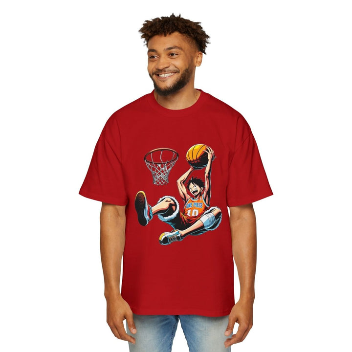 Basketball Graphic T-Shirt, Men's Oversized Tee for Sports Fans, Streetwear - S - Red - Basketball Graphic T-Shirt, Men's Oversized Tee for Sports Fans, Streetwear - Tatoo Tee