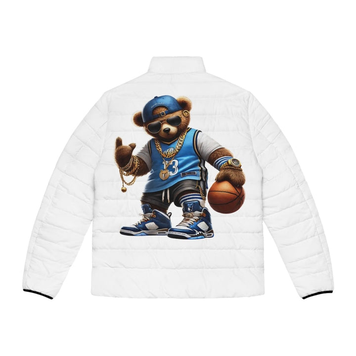 Basketball Teddy Men's Puffer Jacket - S - Black zipper - Basketball Teddy Men's Puffer Jacket - Tatoo Tee