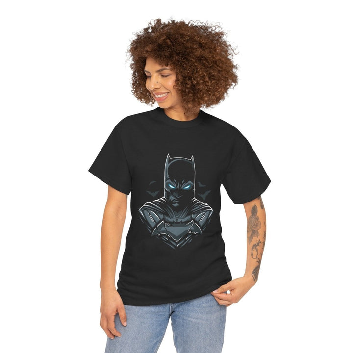 Batman Graphic Unisex Heavy Cotton Tee - Dark Knight Apparel - Black - S - Batman Graphic Unisex Heavy Cotton Tee - Dark Knight Apparel - Tatoo Tee