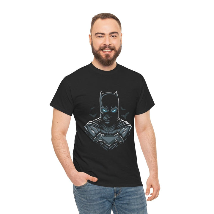 Batman Graphic Unisex Heavy Cotton Tee - Dark Knight Apparel - Black - S - Batman Graphic Unisex Heavy Cotton Tee - Dark Knight Apparel - Tatoo Tee