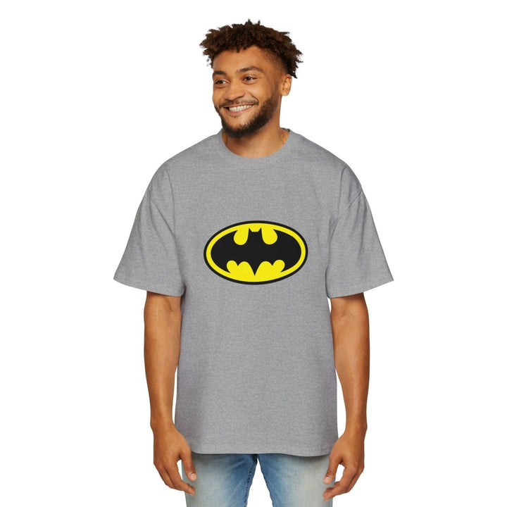 Batman Oversized Tee for Men - Classic Superhero Graphic Shirt - S - Athletic Heather - Batman Oversized Tee for Men - Classic Superhero Graphic Shirt - Tatoo Tee