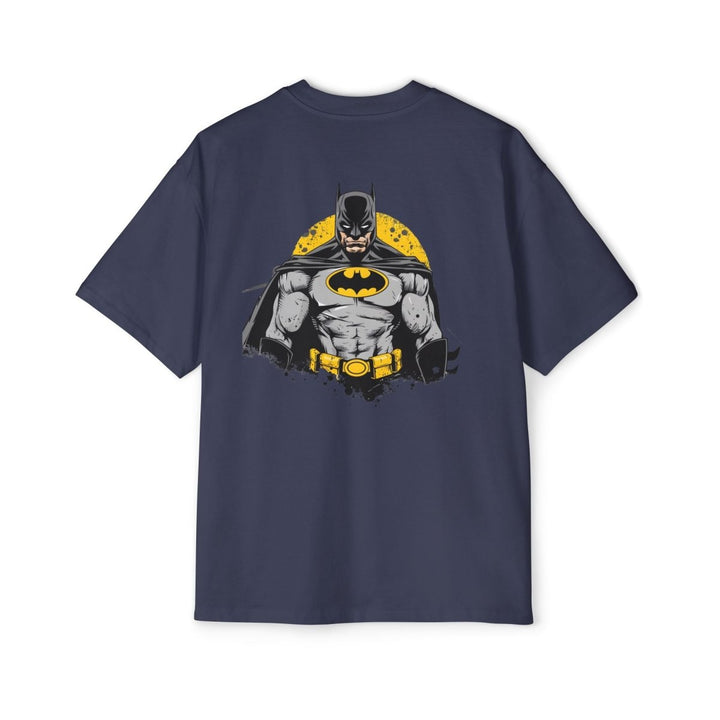 Batman Oversized Tee for Men - Classic Superhero Graphic Shirt - S - Midnight Blue - Batman Oversized Tee for Men - Classic Superhero Graphic Shirt - Tatoo Tee