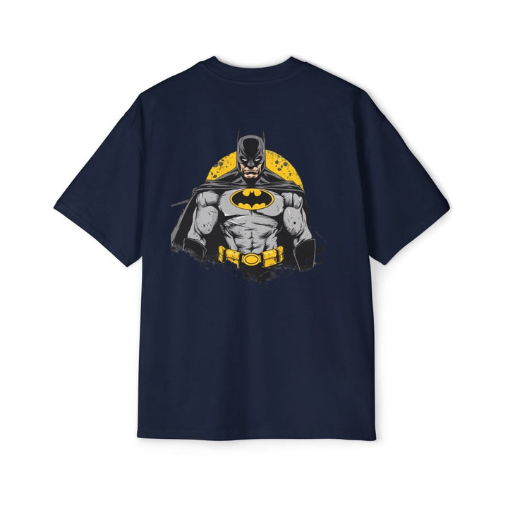 Batman Oversized Tee for Men - Classic Superhero Graphic Shirt - S - Midnight Blue - Batman Oversized Tee for Men - Classic Superhero Graphic Shirt - Tatoo Tee