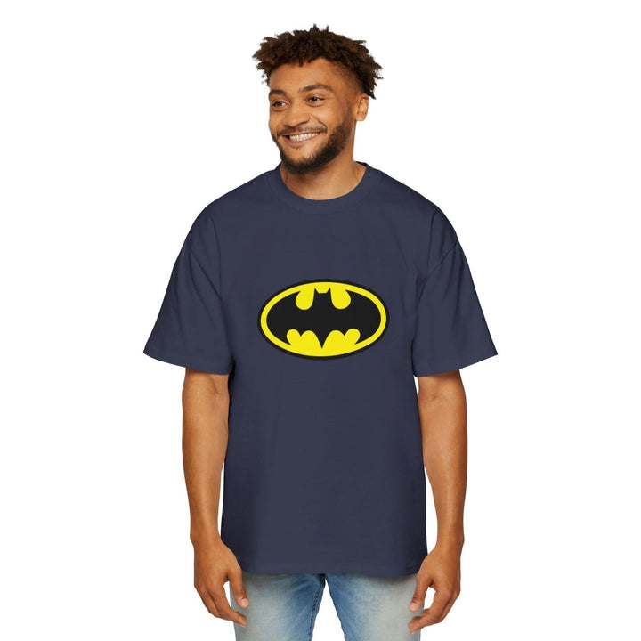 Batman Oversized Tee for Men - Classic Superhero Graphic Shirt - S - Midnight Blue - Batman Oversized Tee for Men - Classic Superhero Graphic Shirt - Tatoo Tee