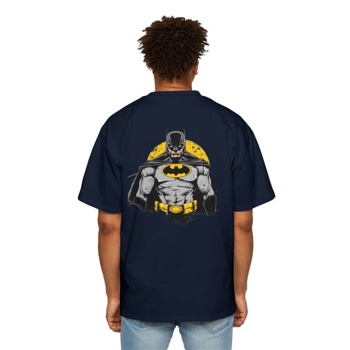 Batman Oversized Tee for Men - Classic Superhero Graphic Shirt - S - Midnight Blue - Batman Oversized Tee for Men - Classic Superhero Graphic Shirt - Tatoo Tee