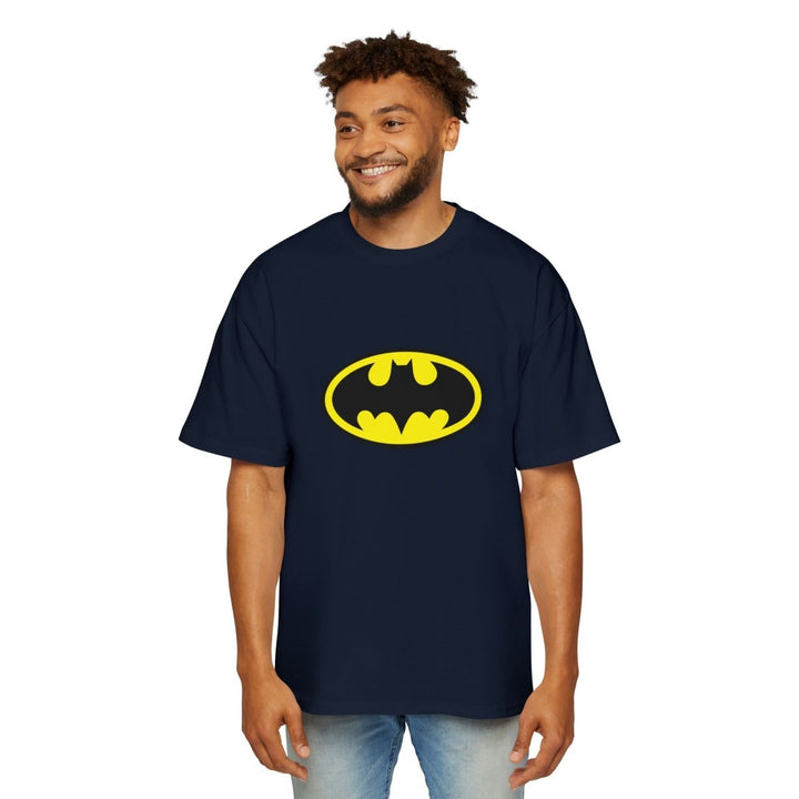 Batman Oversized Tee for Men - Classic Superhero Graphic Shirt - S - Navy - Batman Oversized Tee for Men - Classic Superhero Graphic Shirt - Tatoo Tee