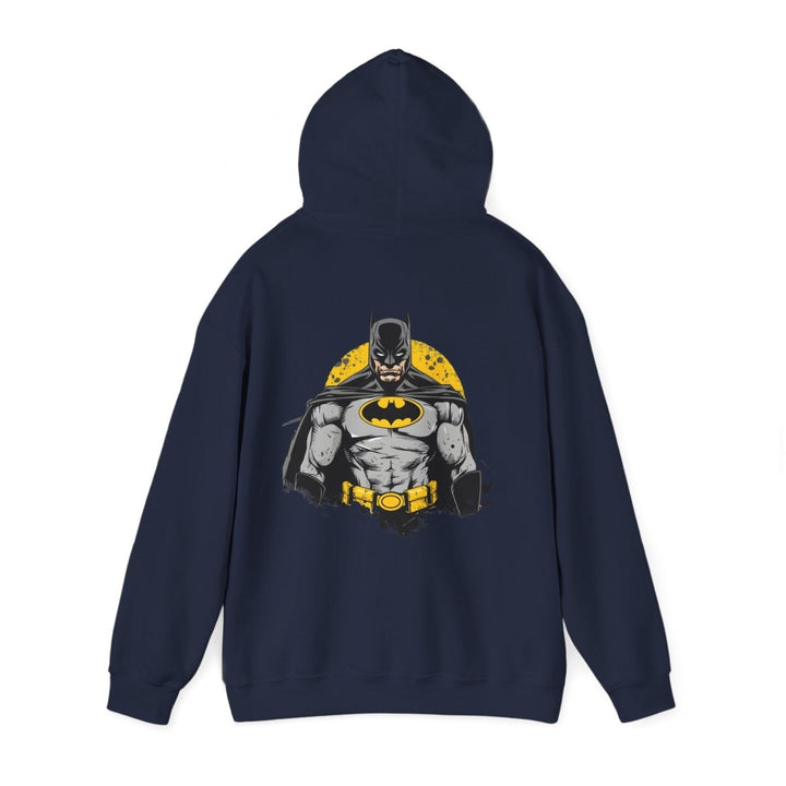 Batman Unisex Heavy Blend Hoodie - Iconic Superhero Sweatshirt - Navy - S - Batman Unisex Heavy Blend Hoodie - Iconic Superhero Sweatshirt - Tatoo Tee