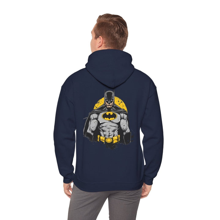 Batman Unisex Heavy Blend Hoodie - Iconic Superhero Sweatshirt - Navy - S - Batman Unisex Heavy Blend Hoodie - Iconic Superhero Sweatshirt - Tatoo Tee