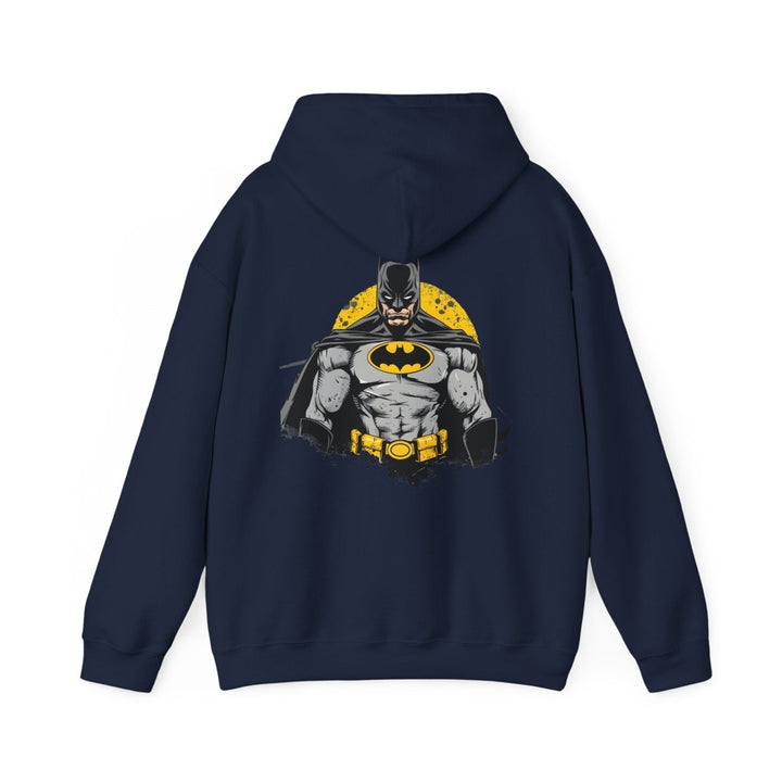 Batman Unisex Heavy Blend Hoodie - Iconic Superhero Sweatshirt - Navy - S - Batman Unisex Heavy Blend Hoodie - Iconic Superhero Sweatshirt - Tatoo Tee