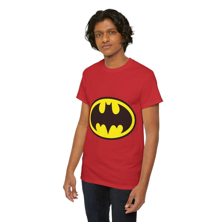 Batman Unisex Heavy Cotton Tee - Comfortable and Stylish Comic - Inspired Apparel - Red - S - Batman Unisex Heavy Cotton Tee - Comfortable and Stylish Comic - Inspired Apparel - Tatoo Tee