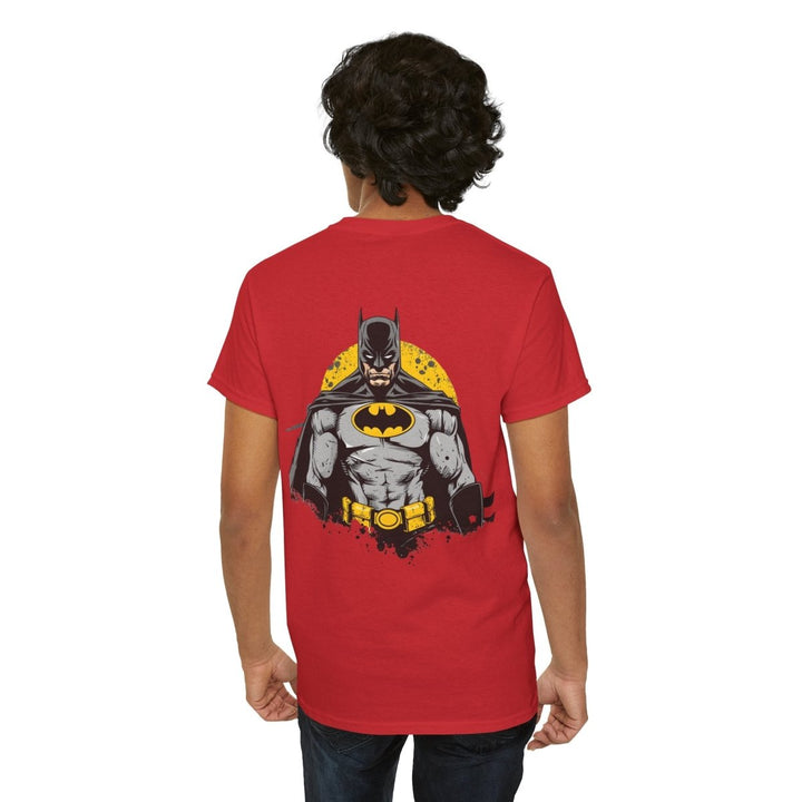 Batman Unisex Heavy Cotton Tee - Comfortable and Stylish Comic - Inspired Apparel - Red - S - Batman Unisex Heavy Cotton Tee - Comfortable and Stylish Comic - Inspired Apparel - Tatoo Tee