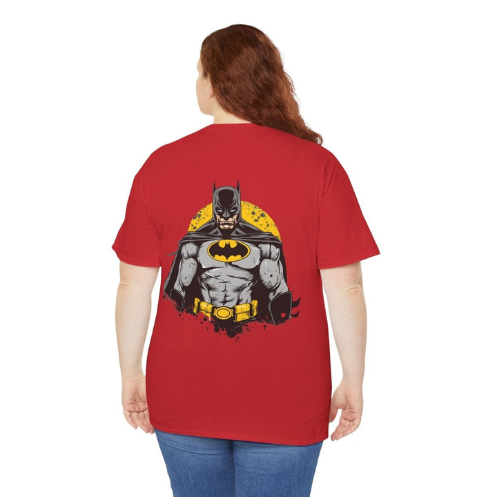 Batman Unisex Heavy Cotton Tee - Comfortable and Stylish Comic - Inspired Apparel - Red - S - Batman Unisex Heavy Cotton Tee - Comfortable and Stylish Comic - Inspired Apparel - Tatoo Tee