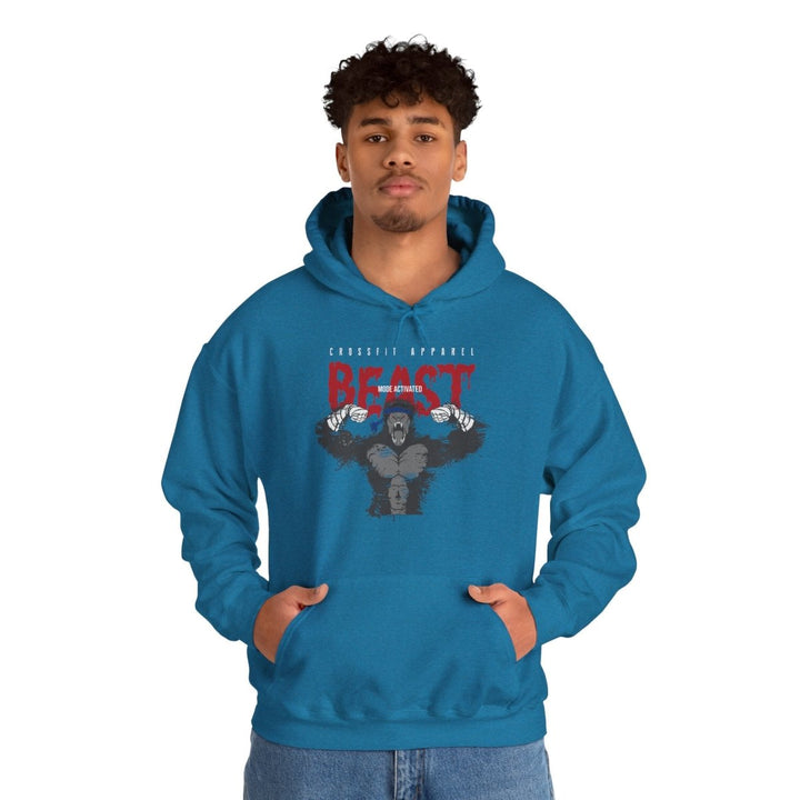 Beast Mode Graphic Heavy Blend Hoodie for Fitness Enthusiasts - Antique Sapphire - S - Beast Mode Graphic Heavy Blend Hoodie for Fitness Enthusiasts - Tatoo Tee
