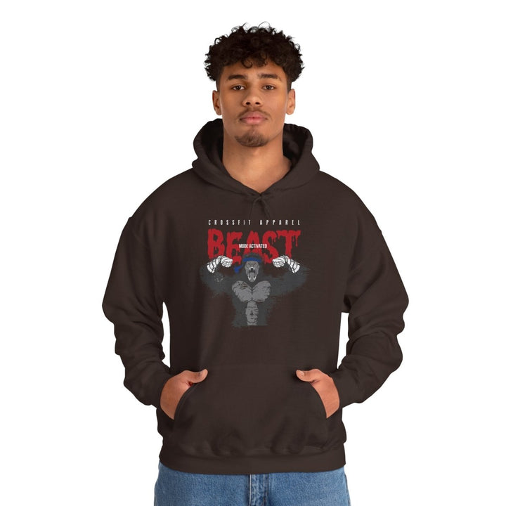 Beast Mode Graphic Heavy Blend Hoodie for Fitness Enthusiasts - Dark Chocolate - S - Beast Mode Graphic Heavy Blend Hoodie for Fitness Enthusiasts - Tatoo Tee