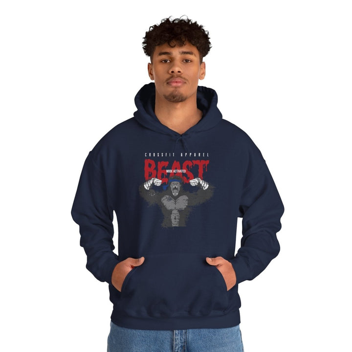 Beast Mode Graphic Heavy Blend Hoodie for Fitness Enthusiasts - Navy - S - Beast Mode Graphic Heavy Blend Hoodie for Fitness Enthusiasts - Tatoo Tee