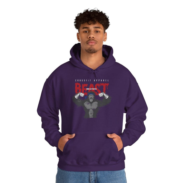 Beast Mode Graphic Heavy Blend Hoodie for Fitness Enthusiasts - Purple - S - Beast Mode Graphic Heavy Blend Hoodie for Fitness Enthusiasts - Tatoo Tee