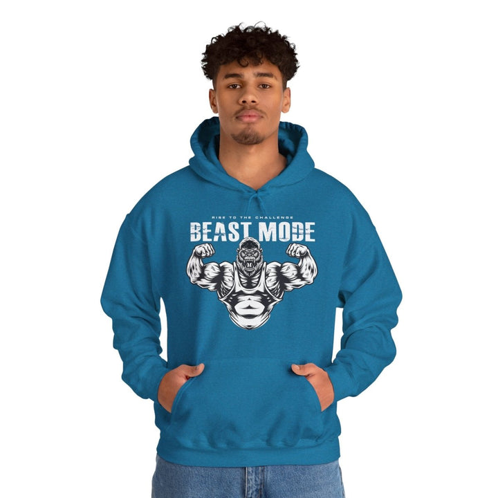 Beast Mode Unisex Hooded Sweatshirt - Motivational Gym Apparel - Antique Sapphire - S - Beast Mode Unisex Hooded Sweatshirt - Motivational Gym Apparel - Tatoo Tee