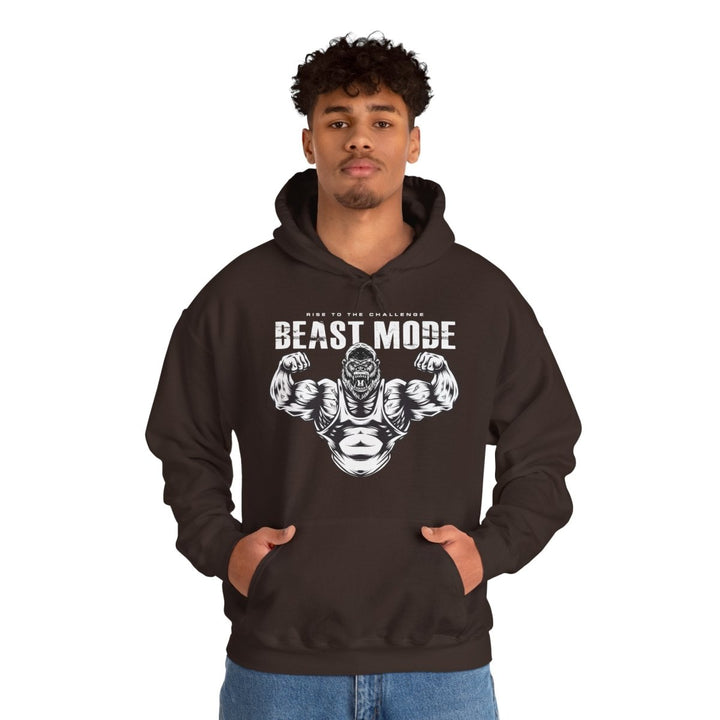 Beast Mode Unisex Hooded Sweatshirt - Motivational Gym Apparel - Dark Chocolate - S - Beast Mode Unisex Hooded Sweatshirt - Motivational Gym Apparel - Tatoo Tee