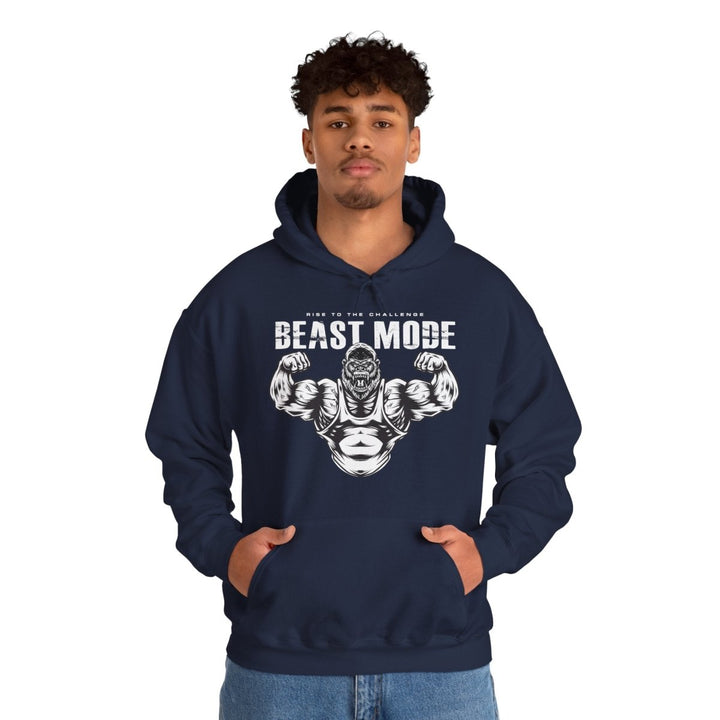Beast Mode Unisex Hooded Sweatshirt - Motivational Gym Apparel - Navy - S - Beast Mode Unisex Hooded Sweatshirt - Motivational Gym Apparel - Tatoo Tee