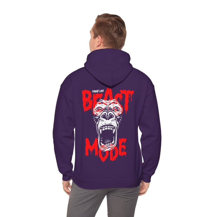 Beast Mode Unisex Hooded Sweatshirt - Motivational Gym Apparel - Purple - S - Beast Mode Unisex Hooded Sweatshirt - Motivational Gym Apparel - Tatoo Tee