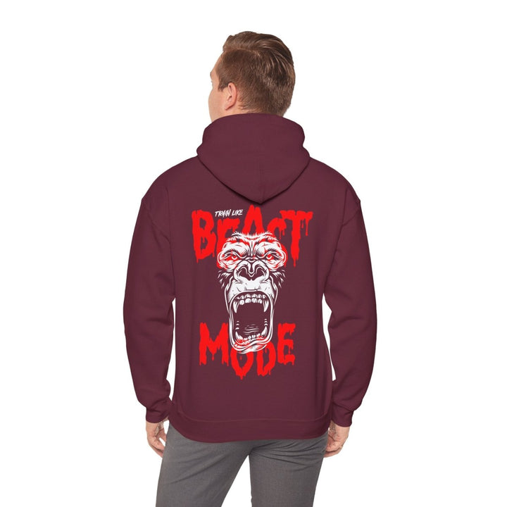 Beast Mode Unisex Hooded Sweatshirt - Motivational Gym Apparel - Purple - S - Beast Mode Unisex Hooded Sweatshirt - Motivational Gym Apparel - Tatoo Tee