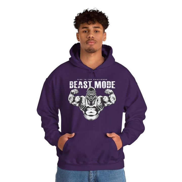 Beast Mode Unisex Hooded Sweatshirt - Motivational Gym Apparel - Purple - S - Beast Mode Unisex Hooded Sweatshirt - Motivational Gym Apparel - Tatoo Tee