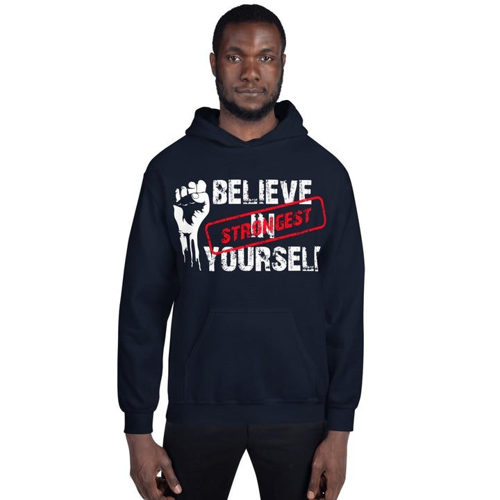 Believe In Yourself Unisex Hoodie - Navy - S - Product mockup - Tatoo Tee