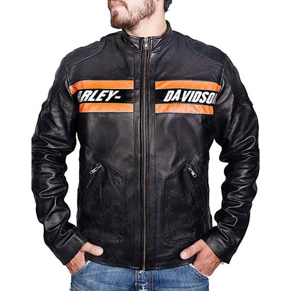 Bill Goldberg Harley Davidson Biker Leather Jacket - XS - Bill Goldberg Harley Davidson Biker Leather Jacket - Tatoo Tee