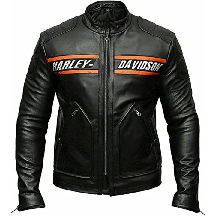 Bill Goldberg Harley Davidson Biker Leather Jacket - XS - Bill Goldberg Harley Davidson Biker Leather Jacket - Tatoo Tee