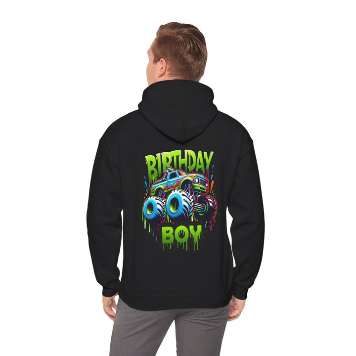 Birthday Boy Monster Truck Unisex Hoodie - Black - S - Birthday Boy Monster Truck Unisex Hoodie - Tatoo Tee