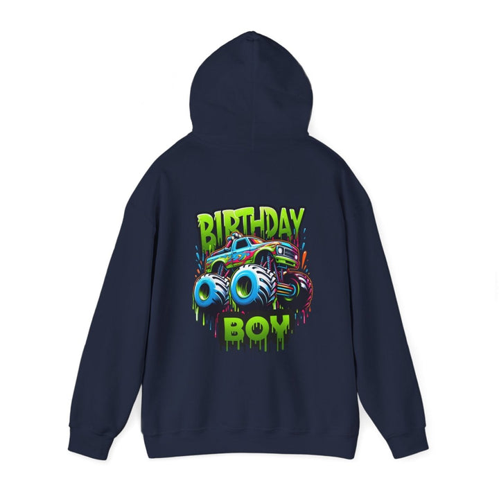 Birthday Boy Monster Truck Unisex Hoodie - Red - S - Birthday Boy Monster Truck Unisex Hoodie - Tatoo Tee