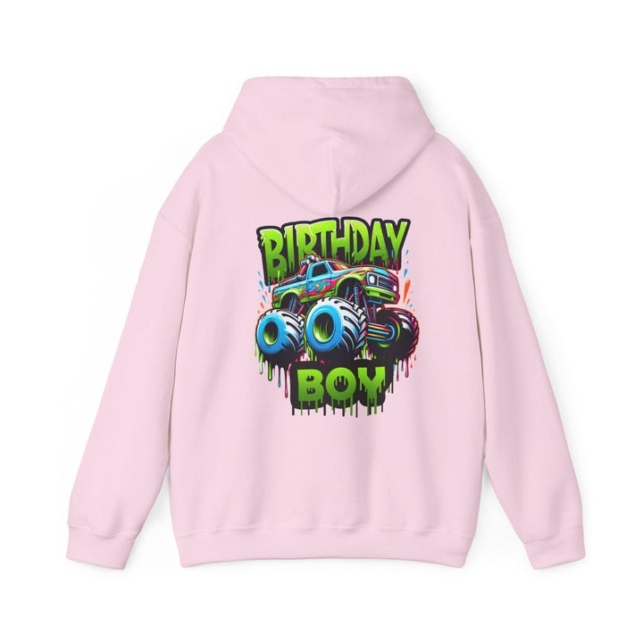 Birthday Boy Monster Truck Unisex Hoodie - Red - S - Birthday Boy Monster Truck Unisex Hoodie - Tatoo Tee