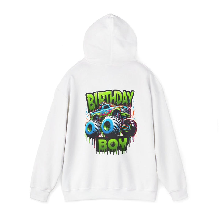 Birthday Boy Monster Truck Unisex Hoodie - Red - S - Birthday Boy Monster Truck Unisex Hoodie - Tatoo Tee