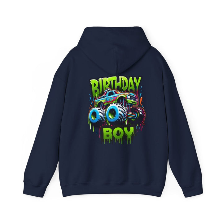 Birthday Boy Monster Truck Unisex Hoodie - Red - S - Birthday Boy Monster Truck Unisex Hoodie - Tatoo Tee