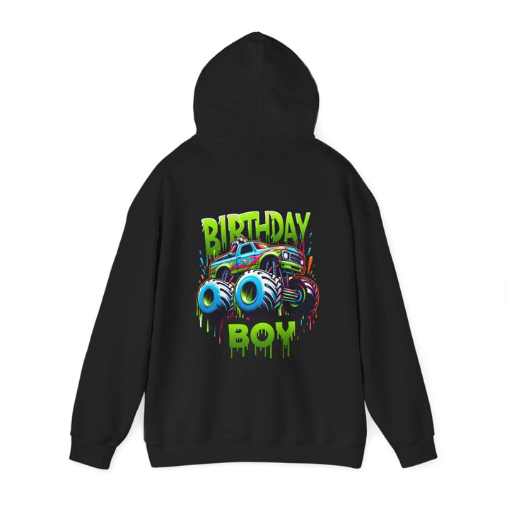 Birthday Boy Monster Truck Unisex Hoodie - Red - S - Birthday Boy Monster Truck Unisex Hoodie - Tatoo Tee