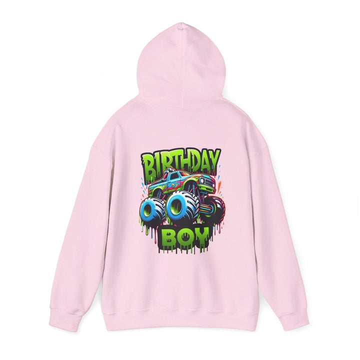 Birthday Boy Monster Truck Unisex Hoodie - Red - S - Birthday Boy Monster Truck Unisex Hoodie - Tatoo Tee