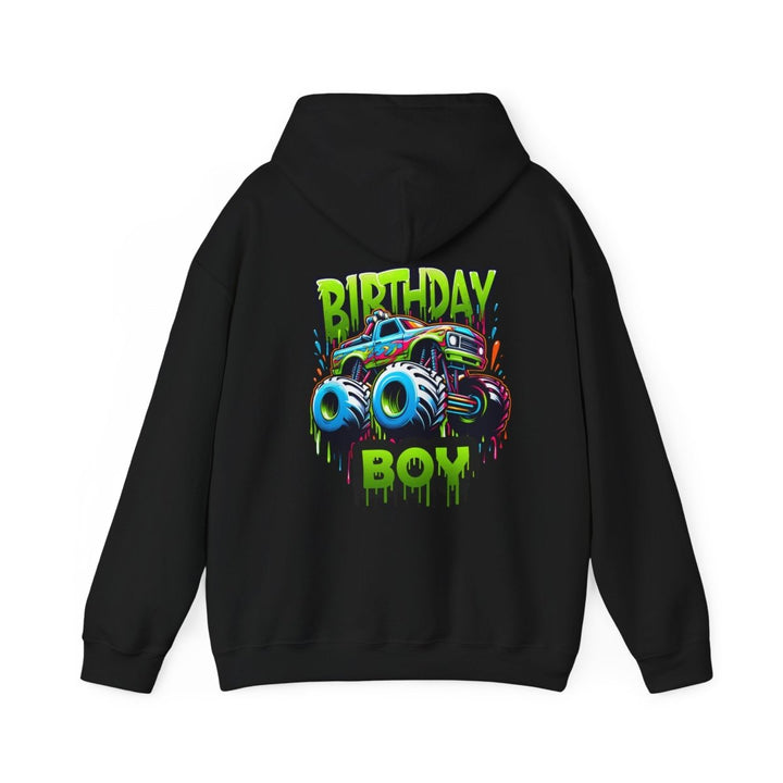 Birthday Boy Monster Truck Unisex Hoodie - Red - S - Birthday Boy Monster Truck Unisex Hoodie - Tatoo Tee