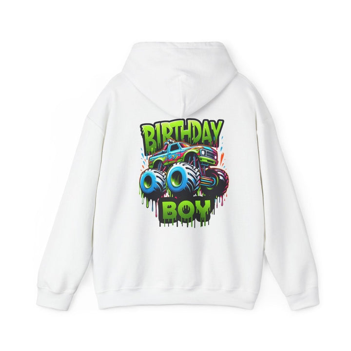 Birthday Boy Monster Truck Unisex Hoodie - Red - S - Birthday Boy Monster Truck Unisex Hoodie - Tatoo Tee