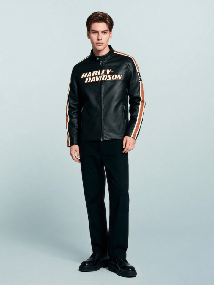 Black Harley Davidson Biker Motorcycle Jacket Motor - XS - Black Harley Davidson Biker Motorcycle Jacket Motor - Tatoo Tee