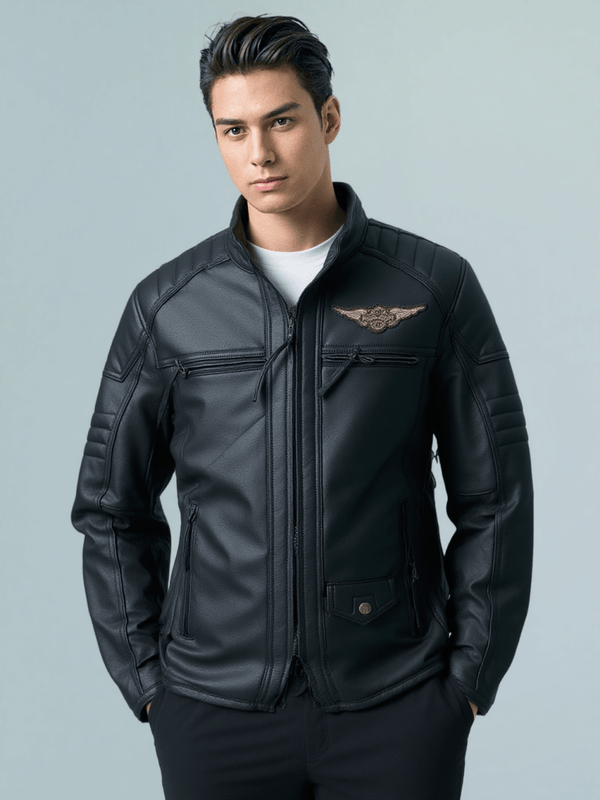 Black Harley Davidson Passion Velocity Leather Jacket - XS - Black Harley Davidson Passion Velocity Leather Jacket - Tatoo Tee