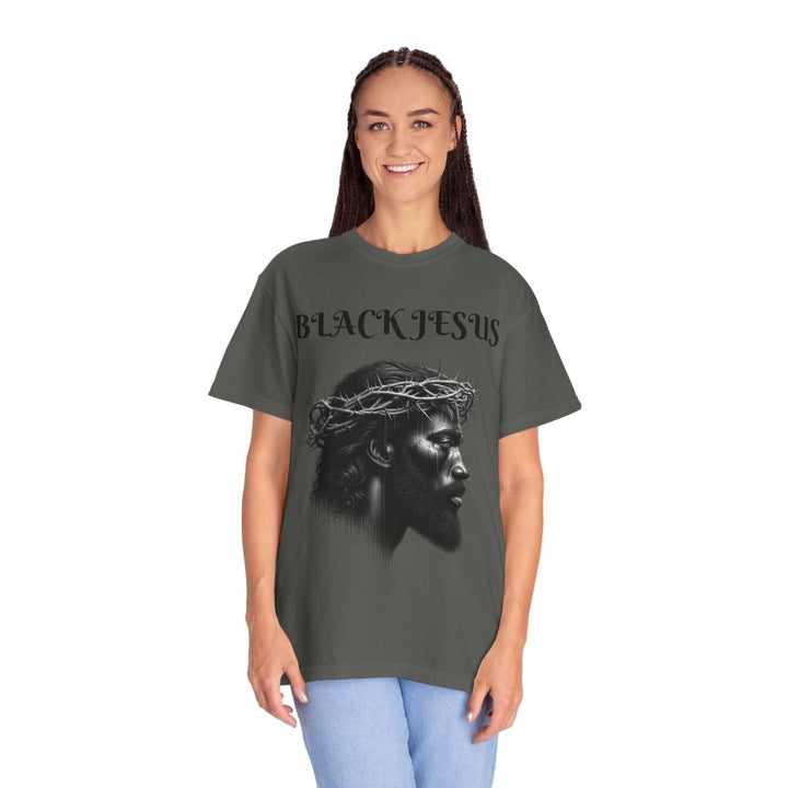 Black Jesus Unisex Garment - Dyed T-shirt, Vintage Graphic Tee - Pepper - S - Black Jesus Unisex Garment - Dyed T-shirt, Vintage Graphic Tee - Tatoo Tee